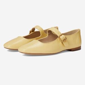 Michaela butter light Yellow Sam Edelman Leather ballet strap Mary Jane Flats